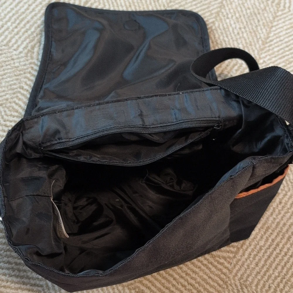 Eddie Bauer Black Orange Messenger Crossbody Small Diaper Bag Durable